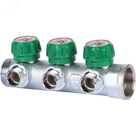 Коллектор регулирующий 1', 3 отвода 1/2' плоское уплотнение - SMB-6849-011203 STOUT RG008UJF2UQFLT