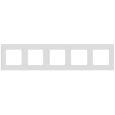 Рамка для розеток и выключателей Серия 12 12-5205-01 на 5 постов, Классик, белый | Б0067777 ЭРА