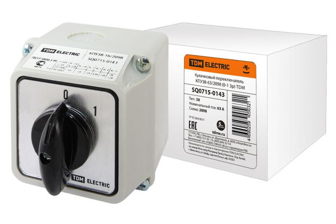 Кулачковый переключатель КПУ38-63/2098 (0-1 3р) - SQ0715-0143 TDM