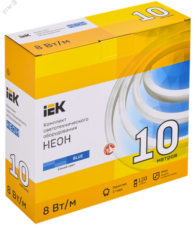 Комплект светодиодной подсветки ''Неон'' (лента LED 10м LSR5-2835B120-8-IP65-220В + драйвер) - LSR5-B-120-65-2-10-S0 IEK