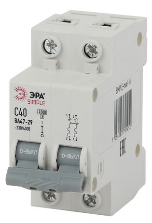 Автоматический выключатель 3P 25А (C) 4,5кА ВА 47-29 (4/60/1200) SIMPLE-mod-23 - Б0039240 ЭРА