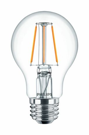 Лампа светодиодная LED 4(50)Вт E27 2700К A60 про зрачная филамент - 871869657419500 Philips 929001237108