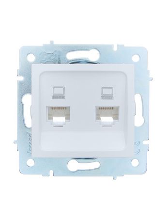 Розетка компьютерная 2-м СП ASTI IP20 RJ45 механизм бел. LEZARD 7081-0288-141