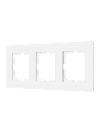 Рамка 3-местн. гориз. VESNA стекло бел. матов. LEZARD 742-5380-148