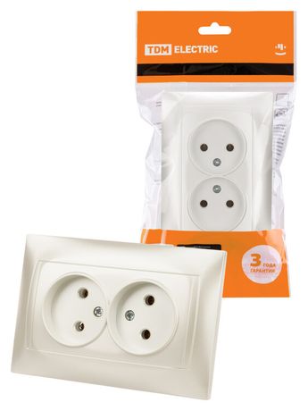 Розетка двойная 2П 10А 250В перламутр "Лама" | SQ1815-0824 TDM