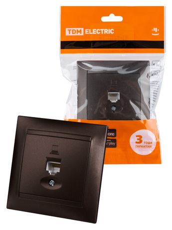 Розетка компьютерная RJ45 шоколад "Лама" | SQ1815-0516 TDM