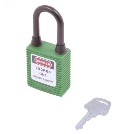 Замок безопасности навесной нейлоновая дужка BD-G14DP Green - 11057 ПТК