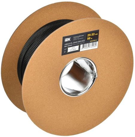 Оплетка кабельная 25-33мм полиэстер 50м черная | UBS10-PL-2540-050-K02 IEK