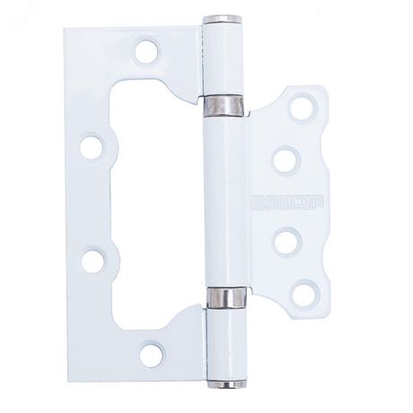 Петля накладная АЛЛЮР 100х75 2BB WW КОРОБКА 2,5мм белая без врезки 2 шт - 13699 ПТК