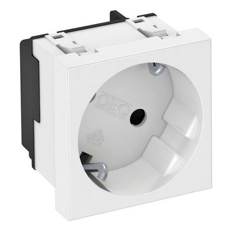 Розетка 2К+3 под углом 33° шторки 16А 250В (45х45 мм - 1 модуль Modul45) белая (STD-D3S RW1) | 6120073 OBO Bettermann
