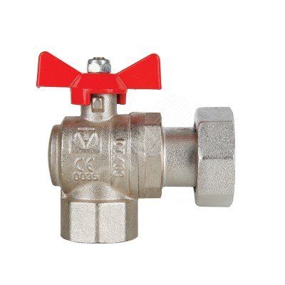 Кран шаровой угловой 1/2' ВВ с накидной гайкой ручка бабочка - VT.266.N.0404 VALTEC AAV266004