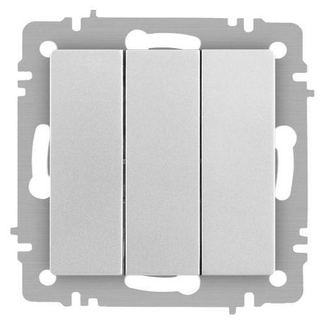 Выключатель трехклавишный, в рамку (скрытого монтажа) белый матовый 10А 250В винтовые зажимы Intro Accent 6-106-03 - Б0063536 ЭРА