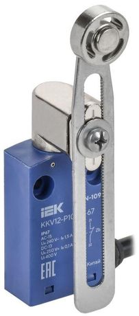 Выключатель концевой C6N-109 регулируемый рычаг с металлическим роликом IP67 IEK - KKV12-P109-1-67