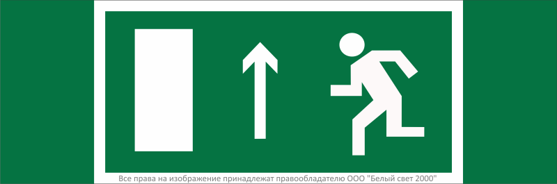 Знак безопасности NPU-3311.E12''Напр. к эвакуационному выходу прямо (лев.)'' - a32675 BS