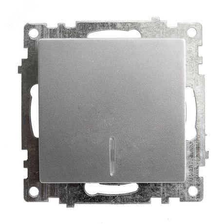 Выключатель 1-клавишный c индикатором (механизм), 250В, 10А, серия Катрин, серебро, GLS10-7101-03 | 39577 STEKKER FERON