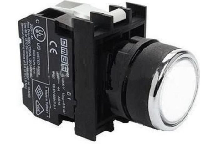 Кнопка с подсветкой-светодиод B152DB бел. EMAS