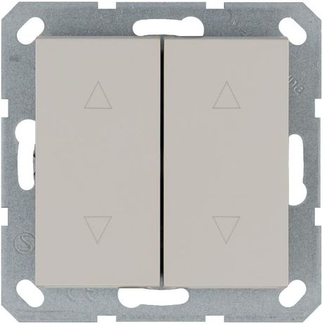 Выключатель двухклавишный для штор 10A 250V~ с накладкой, цвет Тауп - G3028T Jasmart