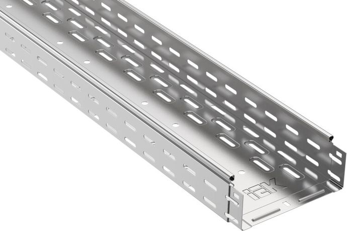 Лоток перфорированный 300х80 L3000 сталь 1мм оцинк. ИЭК CLP10-080-300-100-3 IEK