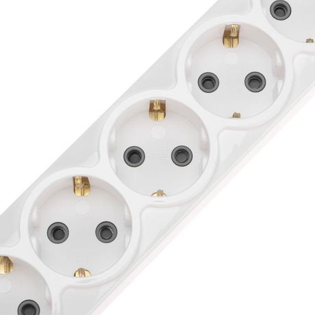 Колодка PREMIUM 6 гнезд, с/з, белый | 13-4403 REXANT MEET