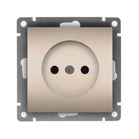 Розетка одноместная UNIVersal серия Афина б/з, с/у, 16А, 220В, шампань (еврослот), механизм - A0022-Br Союз