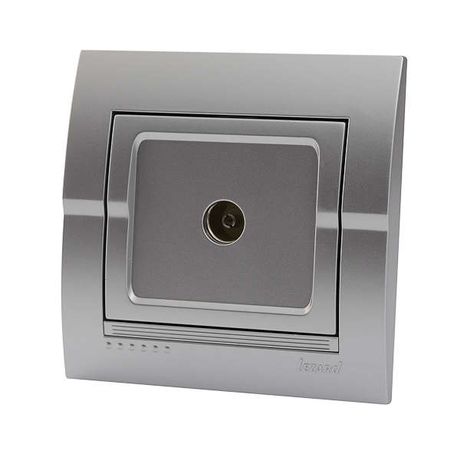 Розетка телевизионная проходная TV СП Deriy серебр. металлик LEZARD 702-2828-129