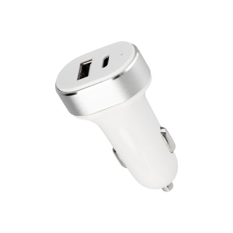 Автозарядка в прикуриватель REXANT АЗУ USB-A+USB-C, 3.1 A белая |18-2227 | MEET