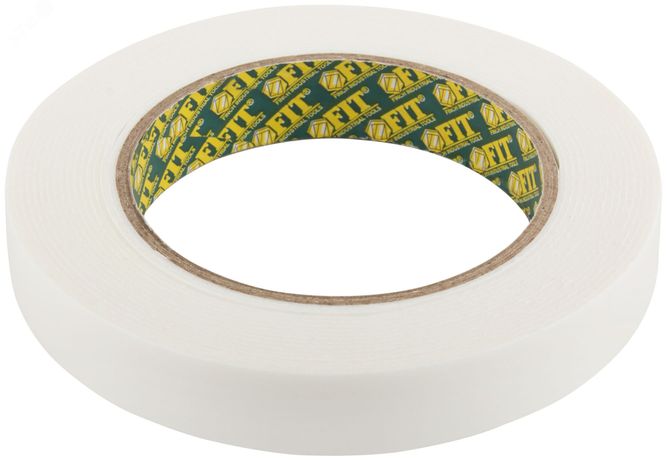 Лента клеящая 2-х сторонняя монтажная на вспененной основе 19ммх5м бел. FIT 11785 РОС