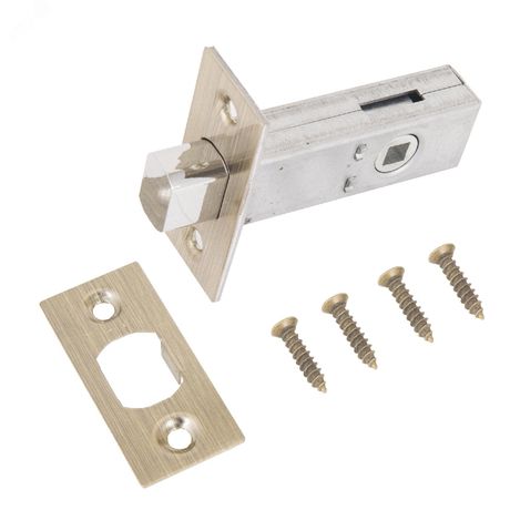 Задвижка универсальная врезная без ручек для установки на деревянные межкомнатные двери, АЛЛЮР АРТ LB45-6 AB старая бронза - 11230 ПТК