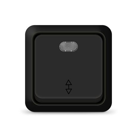 Переключатель проходной 1-кл. ОП Олимп 10А IP20 с подсветкой черн. Universal 2211 Союз