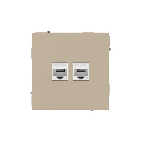 Компьютерная розетка RJ-45 без шторки, кат.6А двойная, KANT, ванильный марципан - 7015674 ДКС DKC арт. 7015674