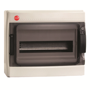 Щиток настенный с дверцей 12модулей IP65, серый клеммным блоком 1х87512 и замком | 85912 DKC ДКС