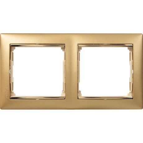 Рамка 2-м Valena горизонт. матов. зол. Leg 770302 Legrand
