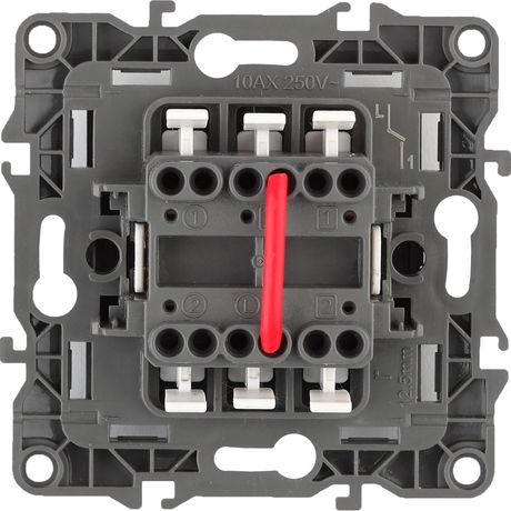 Выключатель двухклавишный скрытого монтажа медь 10А 250В автоматические (безвинтовые) ЭРА 12 12-1104-14 - Б0019289