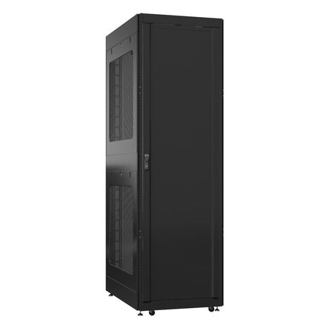 Шкаф серверный 52U 800х1200 передняя дверь: одностворчатая глухой металл IP51. задняя двустворчатая перфорированная IP20. боковые панели: перфорированные. цвет: черный RAL9005 - EX 8252.9242 SYSMATRIX