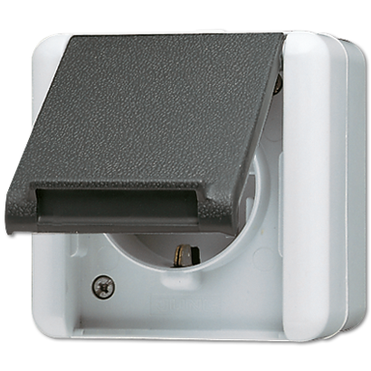 Штепсельная розетка SCHUKO 16А 250V~ с защитой от детей; для накладного монтажа IP44 | 820KIW Jung