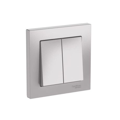 Выключатель 2-кл. AtlasDesign (сх. 5) 10AX быстрозажим. клем. в сборе алюм. SE ATN000352S APC