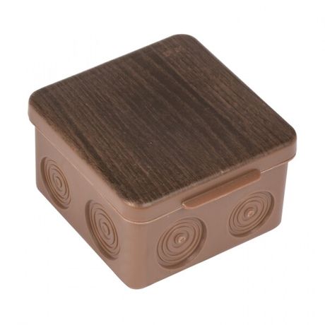 Коробка распределительная КМР-030-035 пылевлагозащищенная без мембранных вводов (80х80х50) тёмное дерево EKF PROxima | plc-kmr-030-035-t