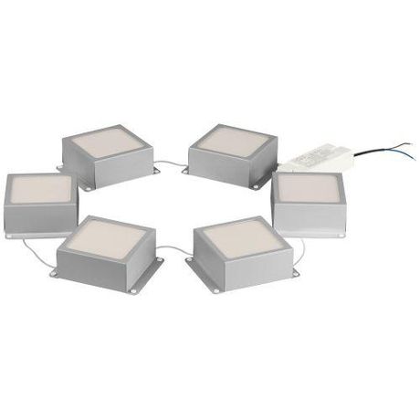 Светильник светодиодный SPO-646-3-5K-S6 36Вт 5000К 3420лм 89х89мм грильято 100х100 домино 6 кубиков драйвер металлик (уп.6шт) Эра Б0063043