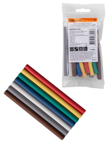 Набор трубок термоусаживаемых, клеевых ТТкНГ(3:1) "Полицвет 6,4/2,0 " | SQ0548-2205 TDM