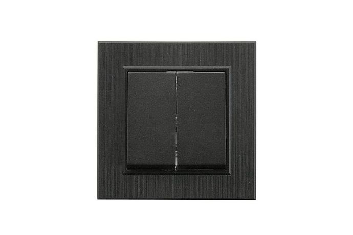 Выключатель 2-клав. Karea LINE STAR чер. Makel 86054003