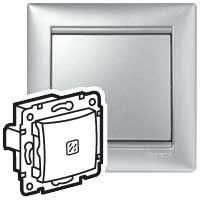 Выключатель 1-кл. СП Valena 10А IP31 с подсветкой механизм алюм. (DIY-упак.) IEK 694340 Legrand