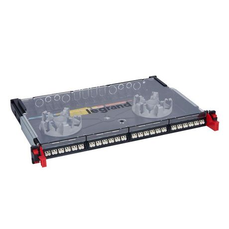 Полка оптическая укомплектованная выдвижная модульная - 19дюйм 1U 24 LC многомодовых дуплексных коннектора для 48 волокон 032104 Legrand
