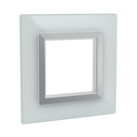 Рамка из натурального стекла, ,"Avanti", светло-серая, 2 модуля | 4404822 DKC ДКС