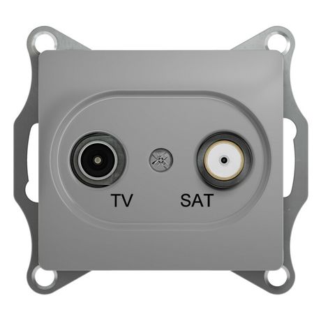 Механизм розетки TV-SAT 2-м СП Glossa оконечной 1DB алюм. SchE GSL000397 APC