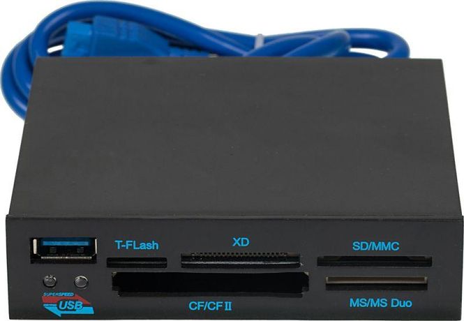 Устройство чтения карт памяти USB3.0 GL3233 SuperSpeed ALL-in-ONE черн. ASIA CR AIO 3.5 1091019