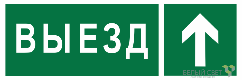 Знак безопасности NPU-3413.N06 "Направление к воротам выезда прямо" Белый свет a19936 BS