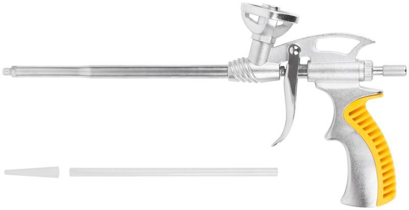 Пистолет для монтажной пены, цельнометаллический, прорезиненная ручка - 14284 РОС