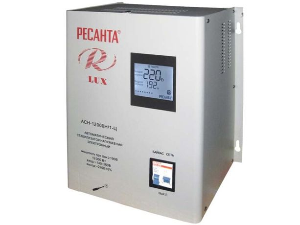 Стабилизатор напряжения АСН-12000 Н/1-Ц Lux 1ф. 12кВт IP20 Ресанта 63/6/22 Huter