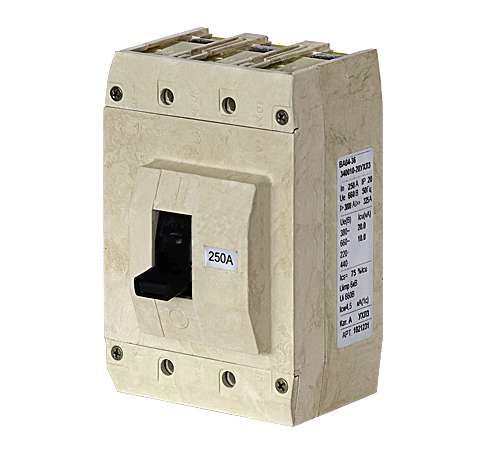 Выключатель автоматический 3п 250А ВА04-36-341810 660В НР=220В AC Al шина; кабель с каб. наконечн. Контактор 1002134 Legrand