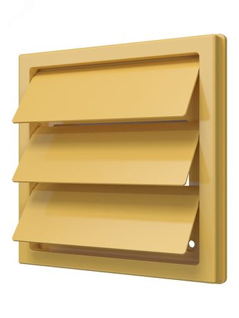 Решетка приточно-вытяжная с гравитационными жалюзи 190х190 фланцем D150/160, из ASA пластика, цвет Бежевый - 1919К15.16Ф беж ЭРА 24250